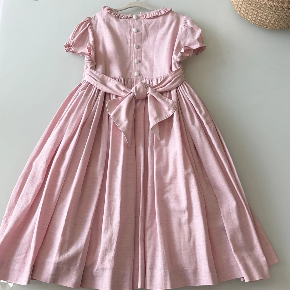 Charlotte sy Dimby Light Pink Smocked Dress Sz 8 - Picture 9 of 13